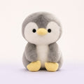 Pebble the Penguin, a gray and white penguin plushie